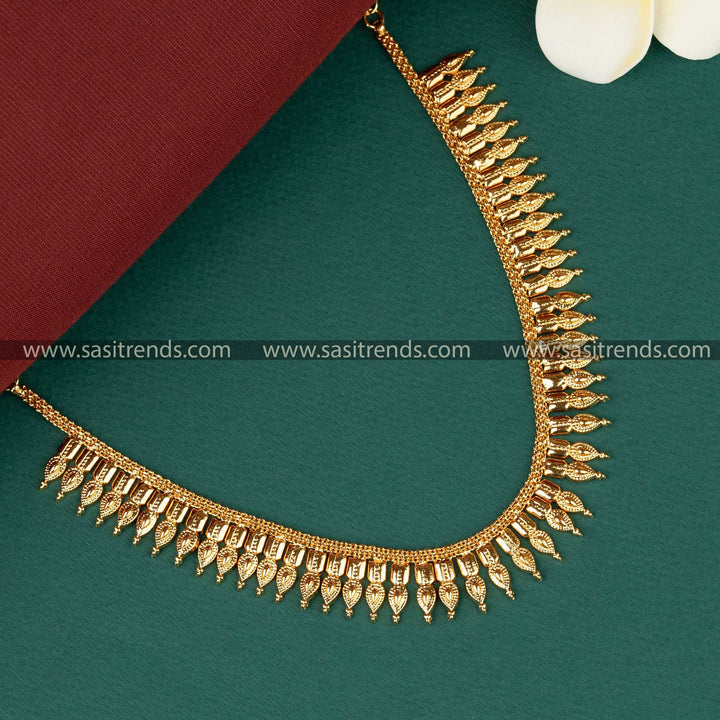 Sasitrends | Traditional Kerala Pattern Micro Gold Plated Mullapoo Designer Necklace