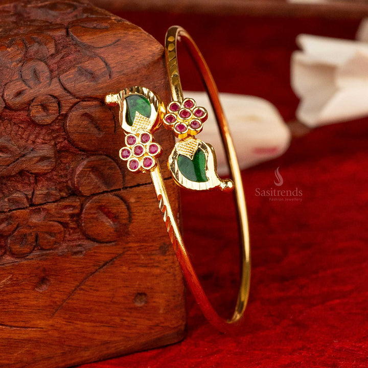 Micro Gold Plated Palakka Design Bracelet by Sasitrends - Mango Pattern