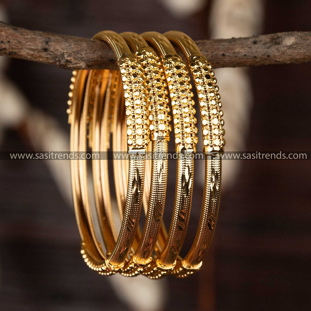 Traditional One Gram Micro Gold Plated Bangles Set Sasitrends Online Shopping