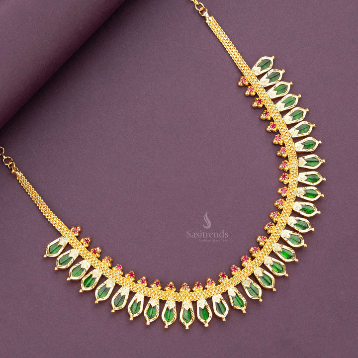 Traditional Micro Gold Plated Nagapadam Necklace – One Gram Real Gold Look | Sasitrends