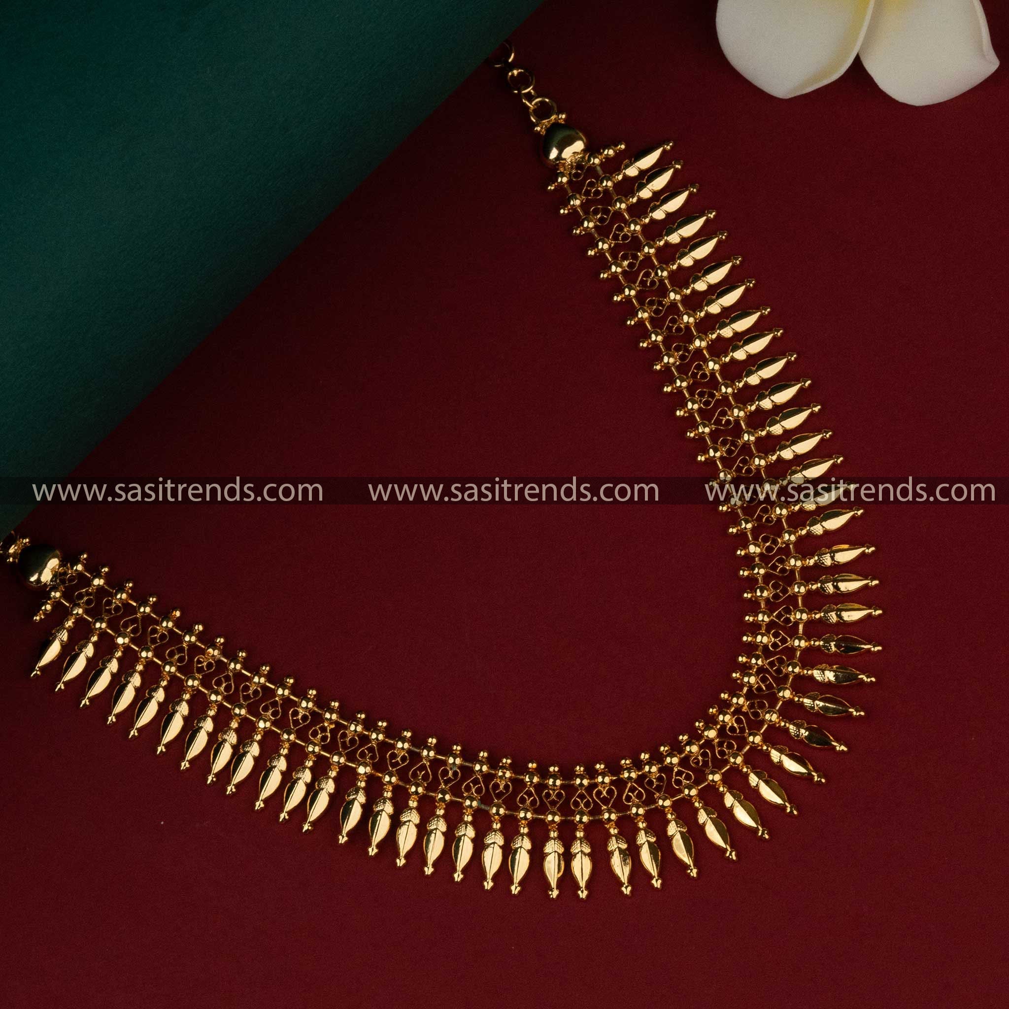 Micro Gold-Plated Kerala Mullapoo Necklace - Sasitren