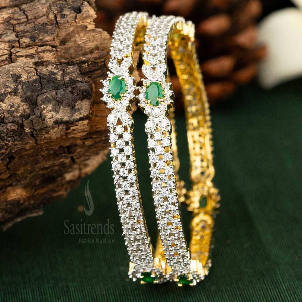 Sasitrends | Ganga Jamuna Plated American Diamond Party Wear Bangles - Sasitrends