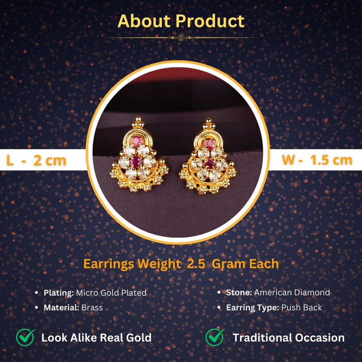 Guaranteed Micro Gold Plated Look ALike Real Gold Earrings Measurement Details