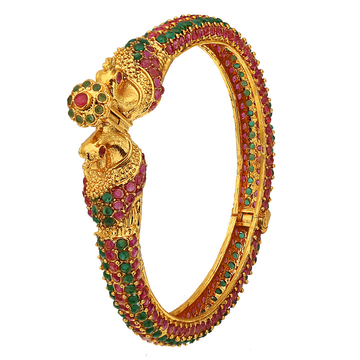 Trendy Traditional Micro Gold Plated Peacock Kada Bangle Online - Sasitrends