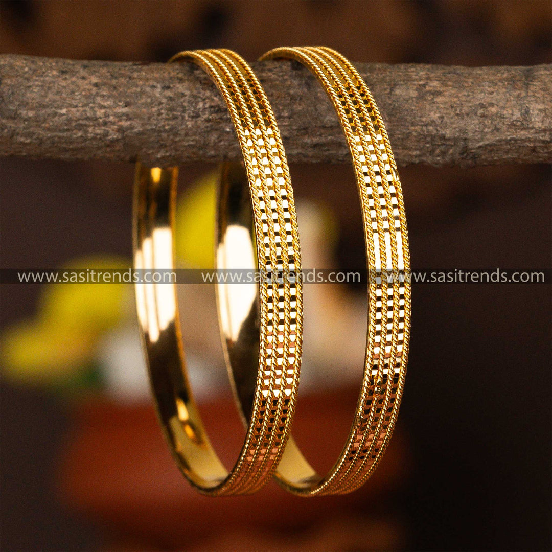 Luxurious micro gold-plated bangles with a rich, textured surface