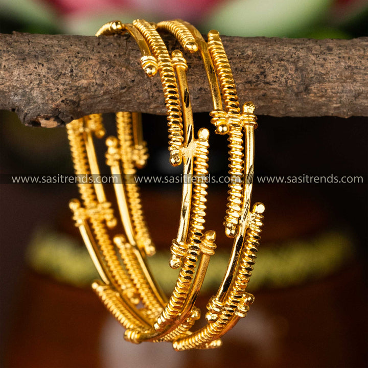 Guaranteed Micro Gold Plated Layer Type Traditional Elegance Bangles Sasitrends Online Shopping