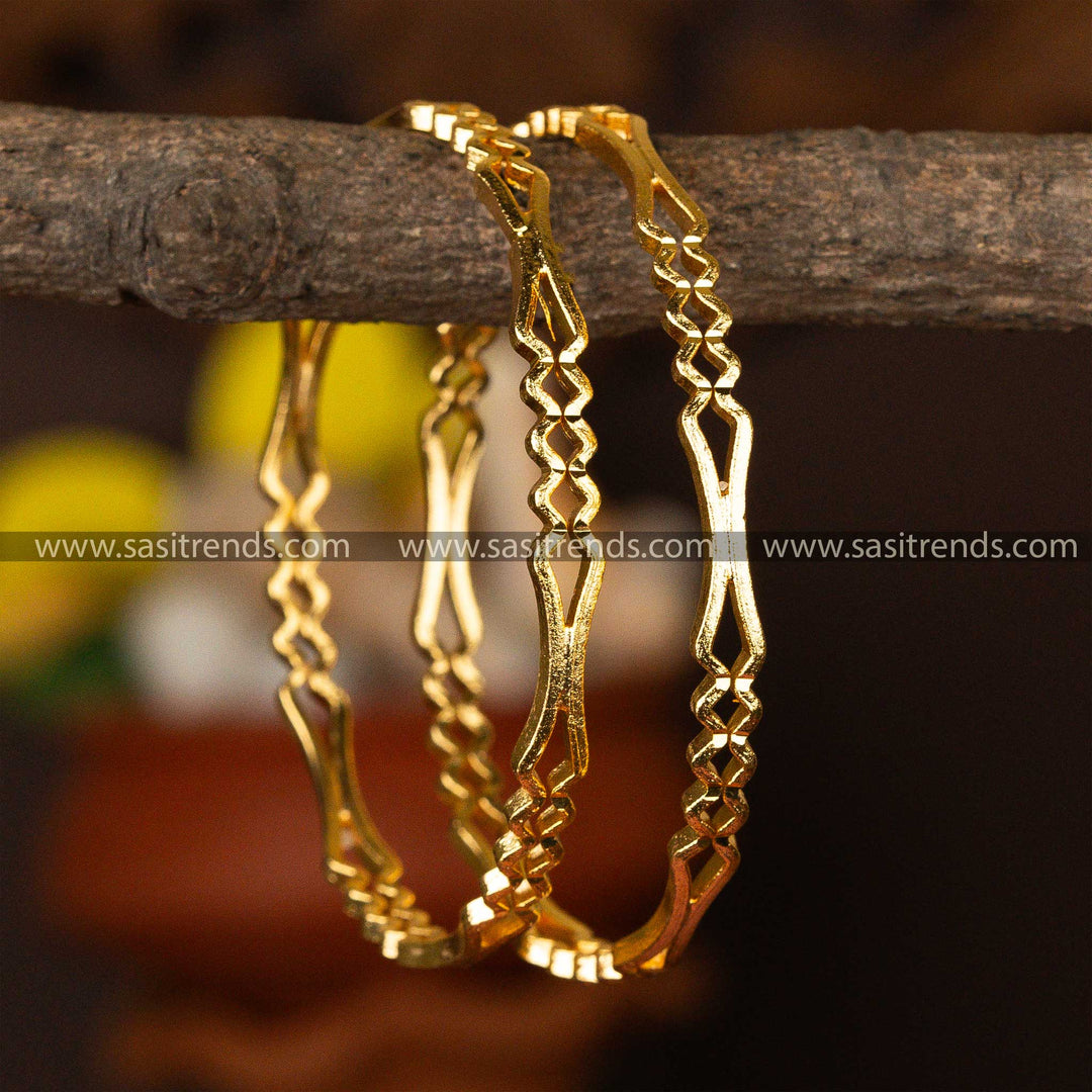 Guaranteed One Gram Gold Micro Gold Plated Plain Kada Bangles