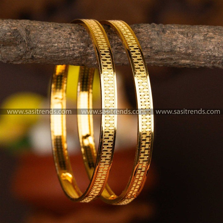 One Gram Gold Micro Gold Plated Plain Kada Bangles Sasitrends Online Shopping