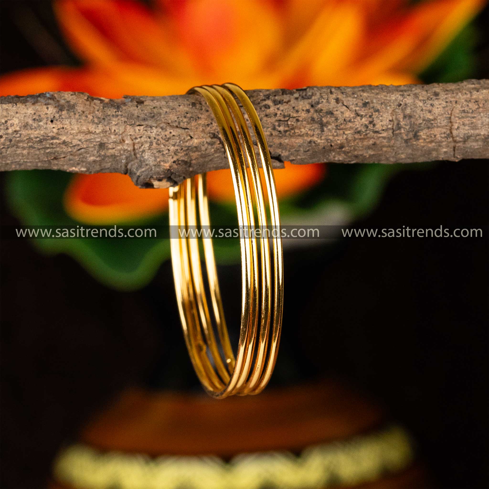 Traditional Wear One Gram Micro Gold Plated Guaranteed Four Pieces Thin Plain Bangles Sasitrends Online Shopping