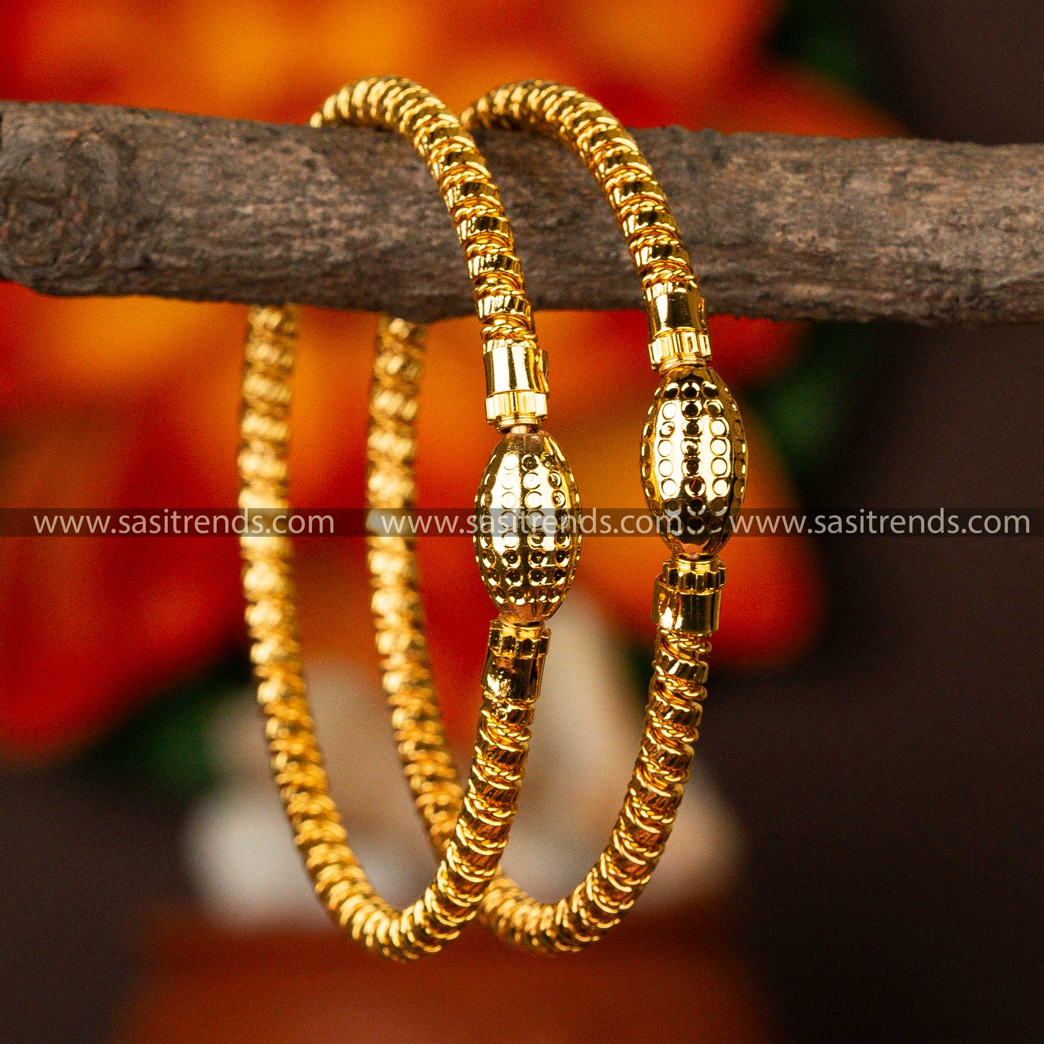 Traditional Guaranteed Micro Gold Plated Cylindrical Shaoed Bangles