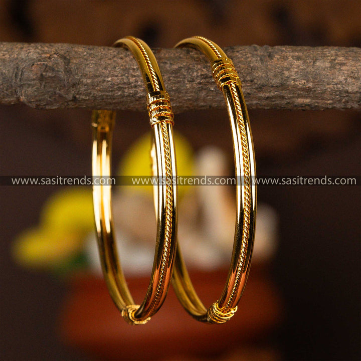 Buy New Arrival: Traditional Micro Gold Plated kada Plain Bangles