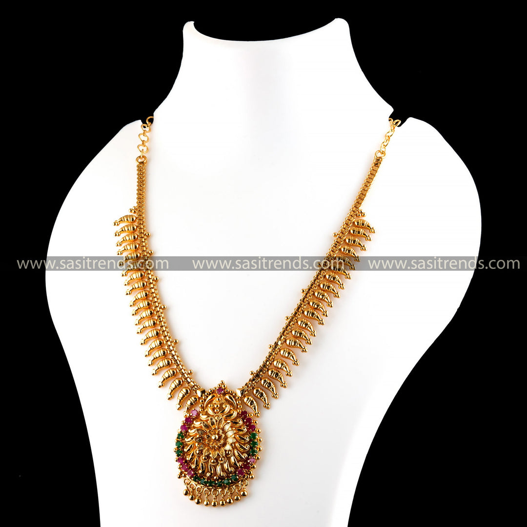 South Indian Guaranteed Micro Gold Beads Necklace Set 