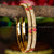Guaranteed Micro Gold Plated Center Diamond Shaped White Ruby AD Stone Studded Bangles Online Shopping