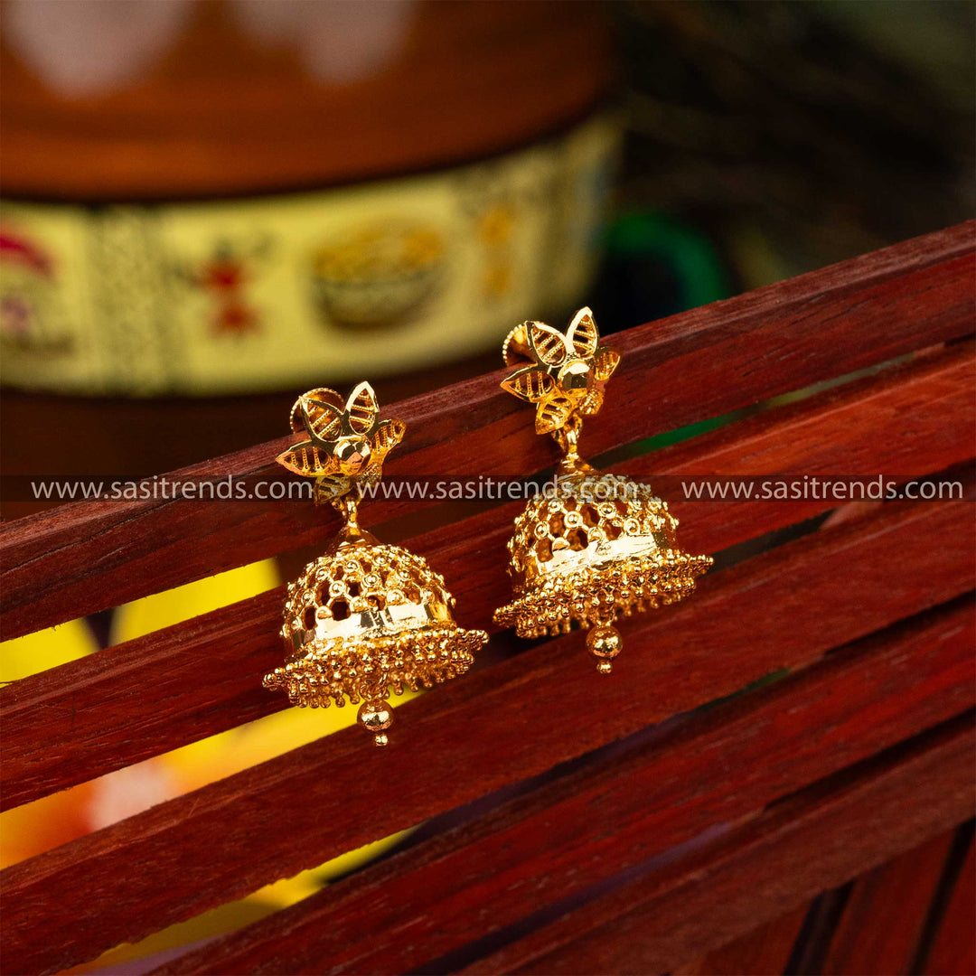 Traditional Micro Gold Plated One Gram Gold Plating Jhumka Earrings Sasitrends Online Shopping