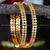 Guaranteed Temple Wear Micro Gold Plated Two Line AD Stone Studded Bangles Online Shopping