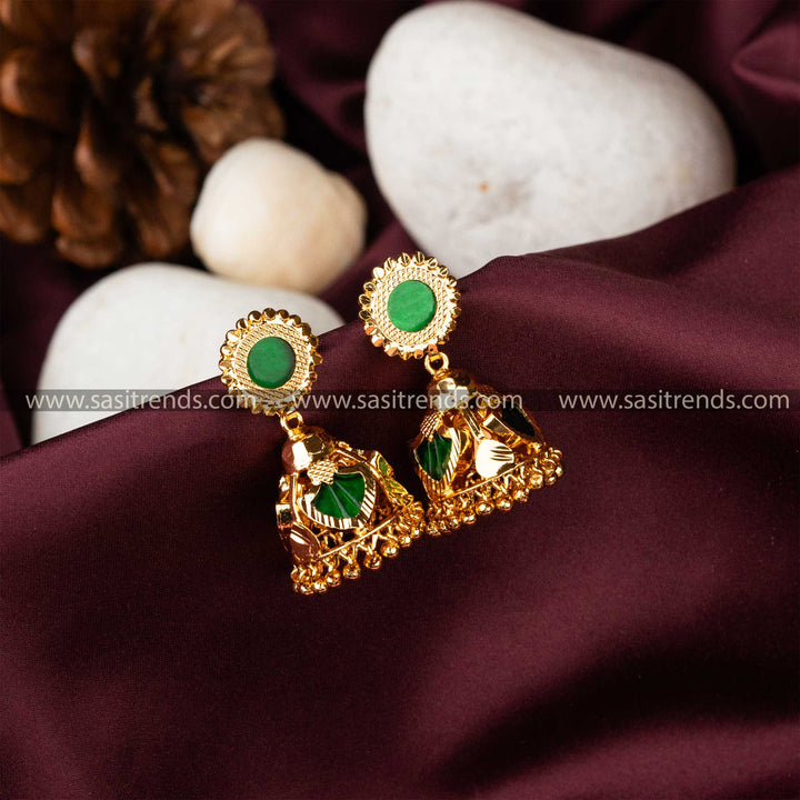 Guaranteed Micro Gold Plated kerala Palakka Jhumka Earrings Sasitrends Online Shopping