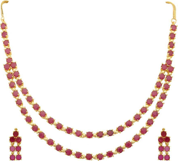 Premium Quality American Diamond Stone Necklace Set - Sasitrends