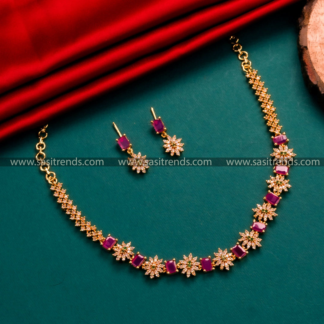 1 Year Guaranteed Micro Gold Plated Necklace Jewellery Set