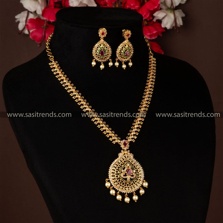 Traditional Wear Micro Gold Plated Jewellery Set - Sasitrends