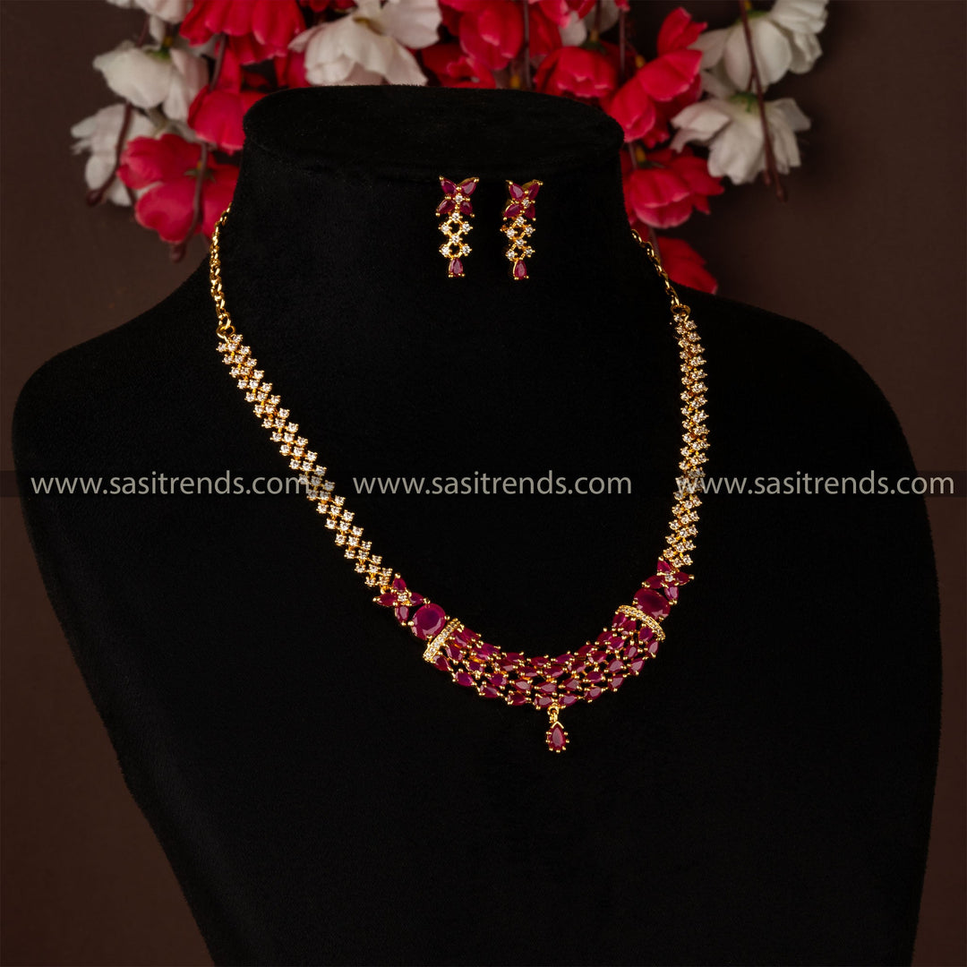 Elegant Indian Necklace Jewellery Set with Micro Gold Plating - Perfect for Traditional Outfits 