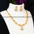 Traditional Wear Micro Gold Plated Multi AD Stone Necklace Earrings Jewellery Set