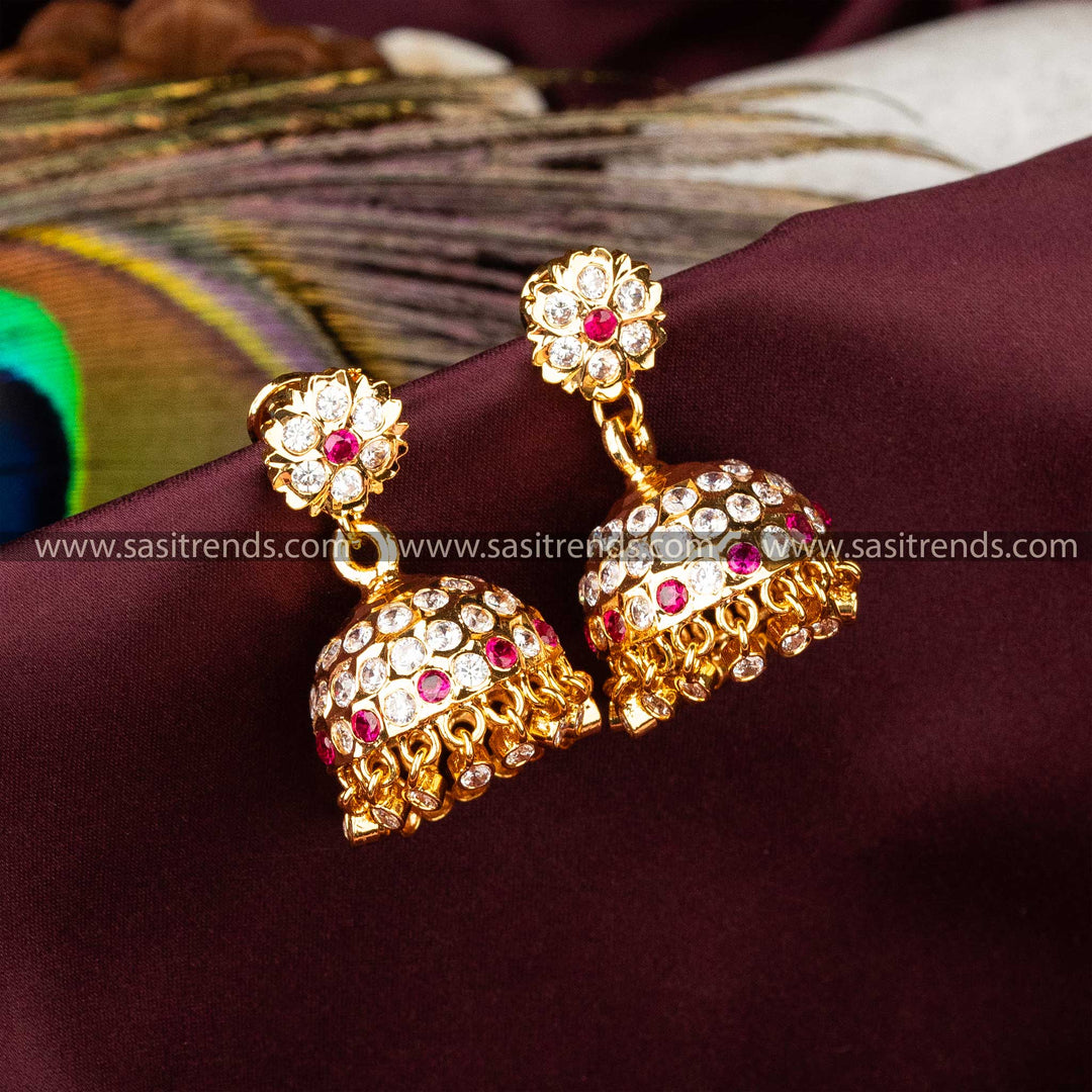 Guaranteed Micro Gold Plated Impon Traditional Wear Earrings Sasitrends Online Shopping