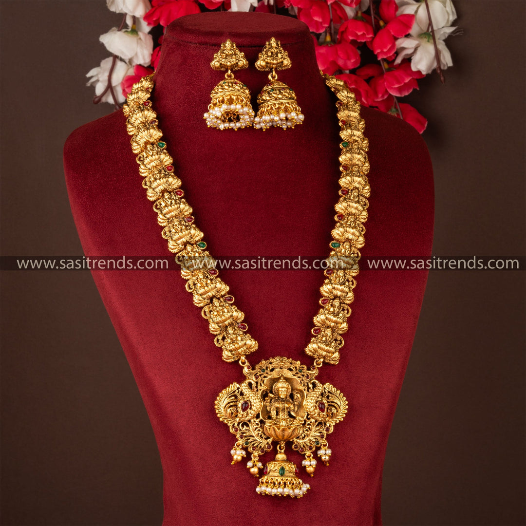 Lakshmi Pendant Necklace Set - Traditional Temple Jewellery Set