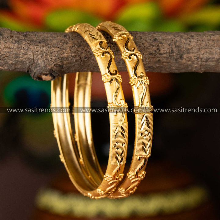 Latest Trendy Gold Plated Forming Plain Bangles - Perfect For Traditional Elegance