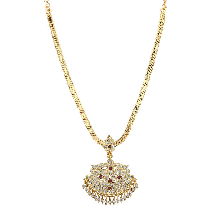 Traditional Micro Gold Plated Addigai Pendant Necklace - Perfect for Indian Attire