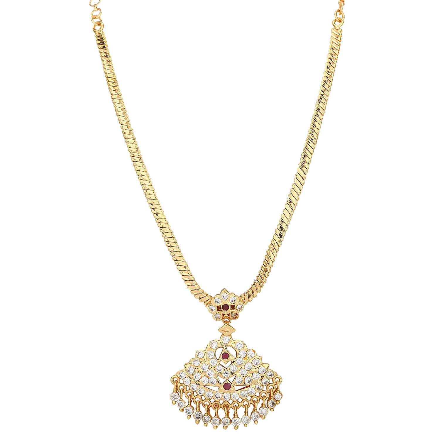 Latest Micro Gold Plated Addigai Pendant Necklace for Traditional Wear Online