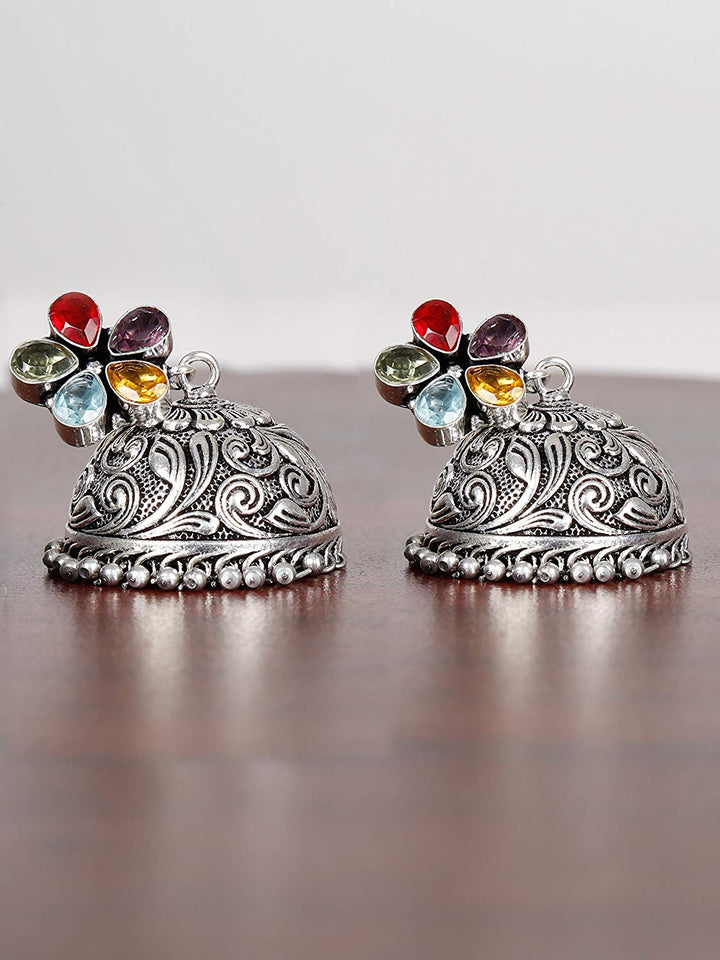 German Silver Earrings Jhumkas