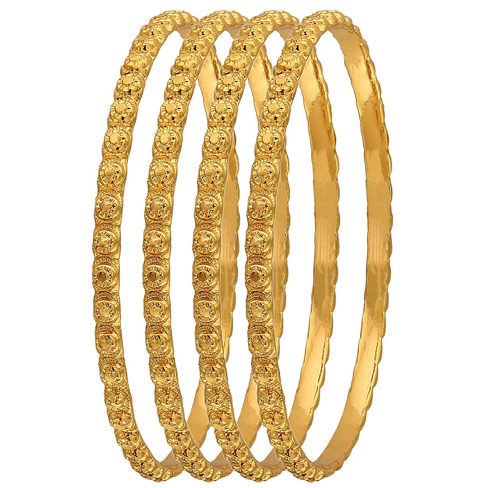 Chic Micro Gold Finish Thin  Bangles - Trendy Brass Jewelry