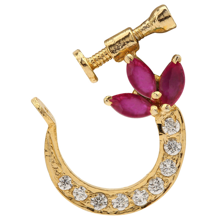 Gold Plated Leaf Nose Pin - Sasitrends