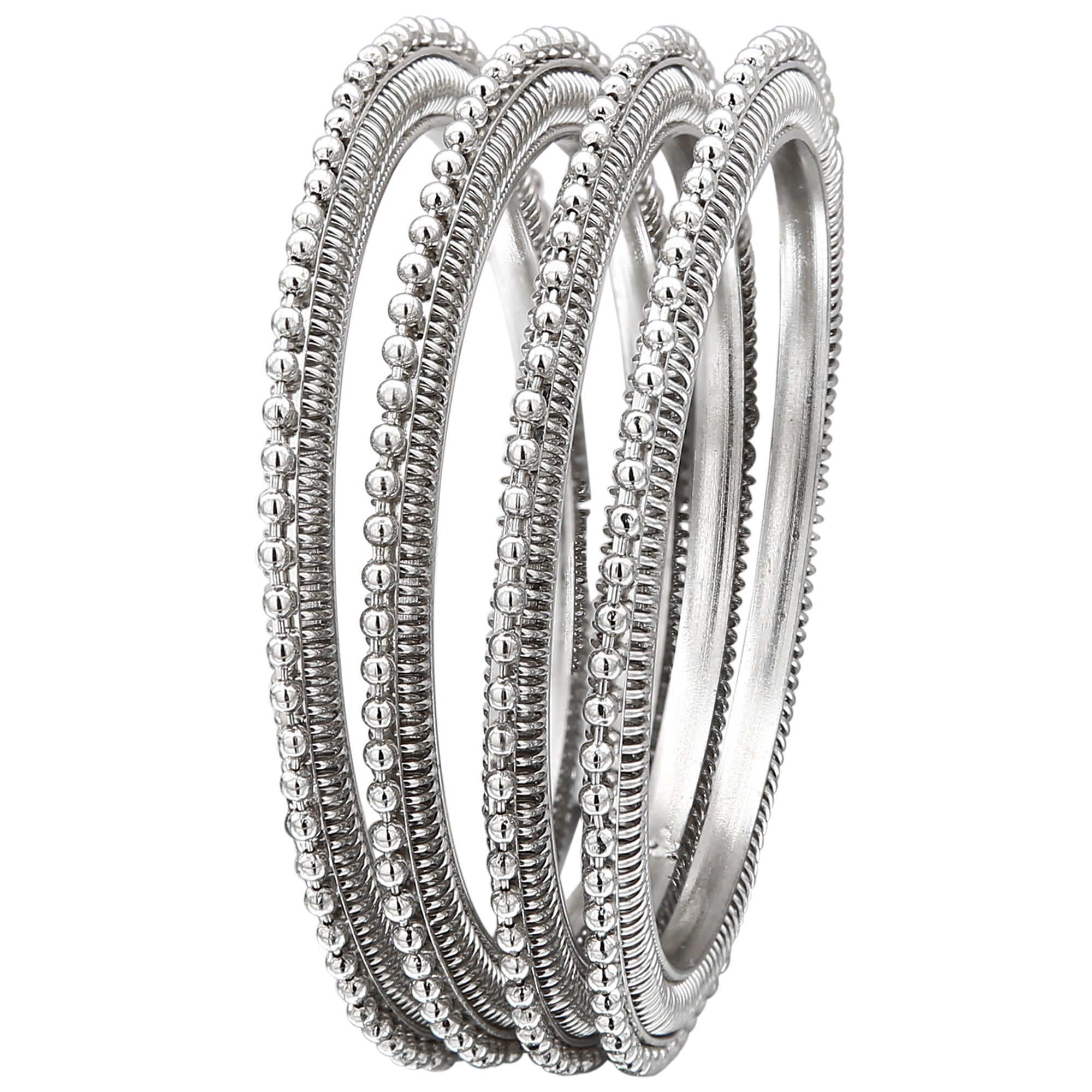 Silver Oxidized Ball Bangles Online - Sasitrends - Sasitrends