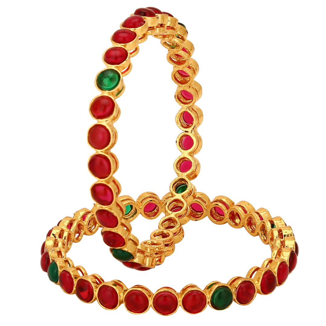 Designer Antique Ruby Bangles - Sasitrends - Sasitrends