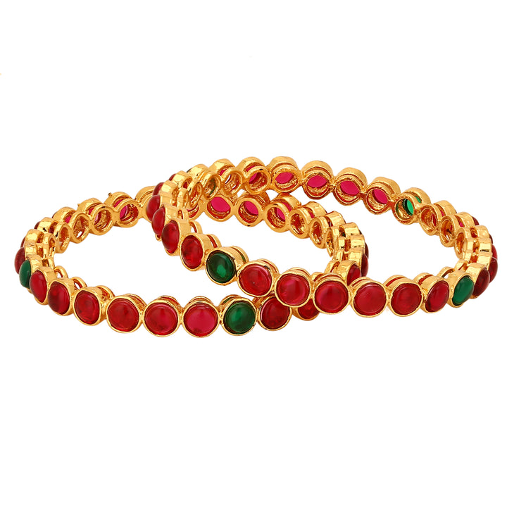 Designer Antique Ruby Bangles - Sasitrends - Sasitrends