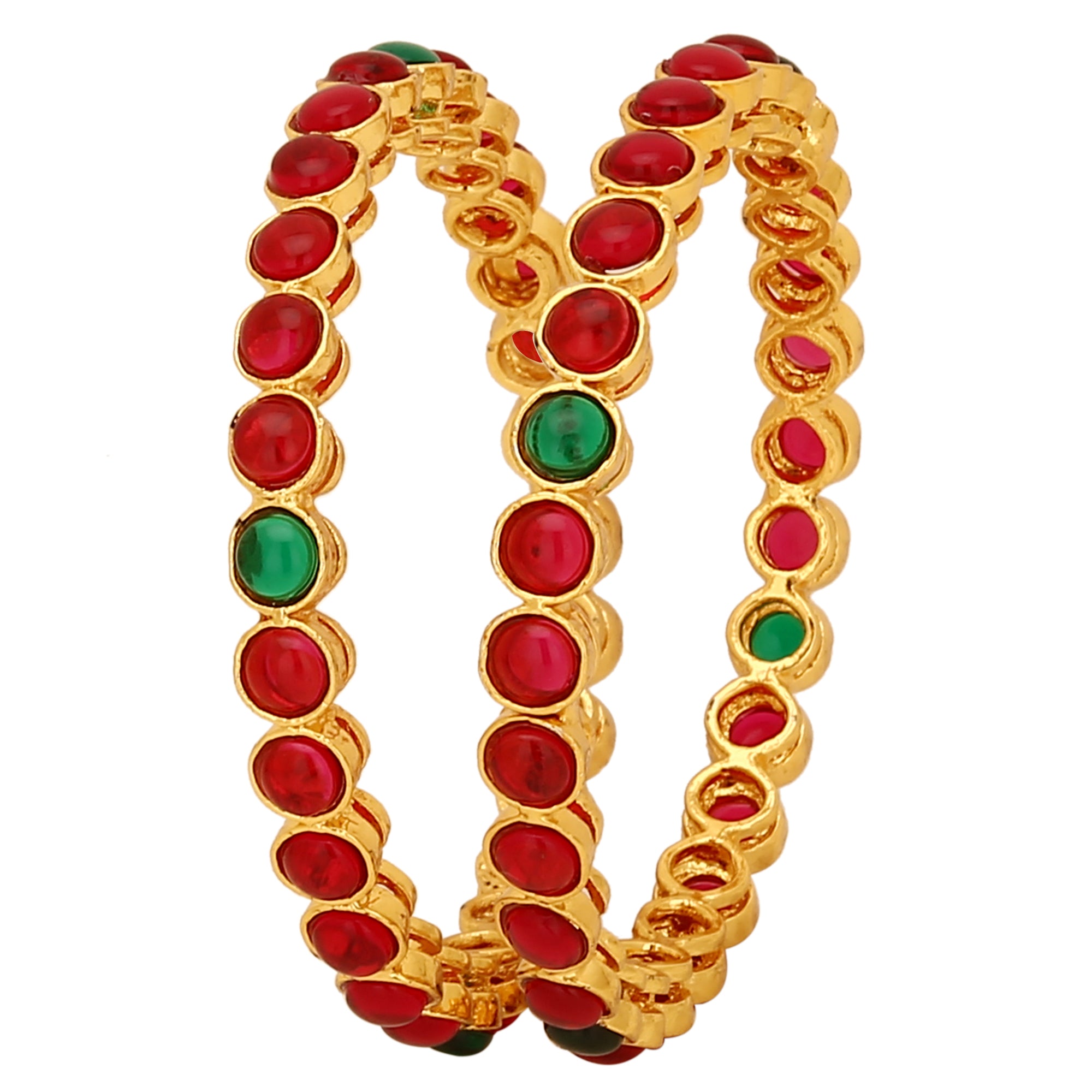 Designer Antique Ruby Bangles - Sasitrends - Sasitrends