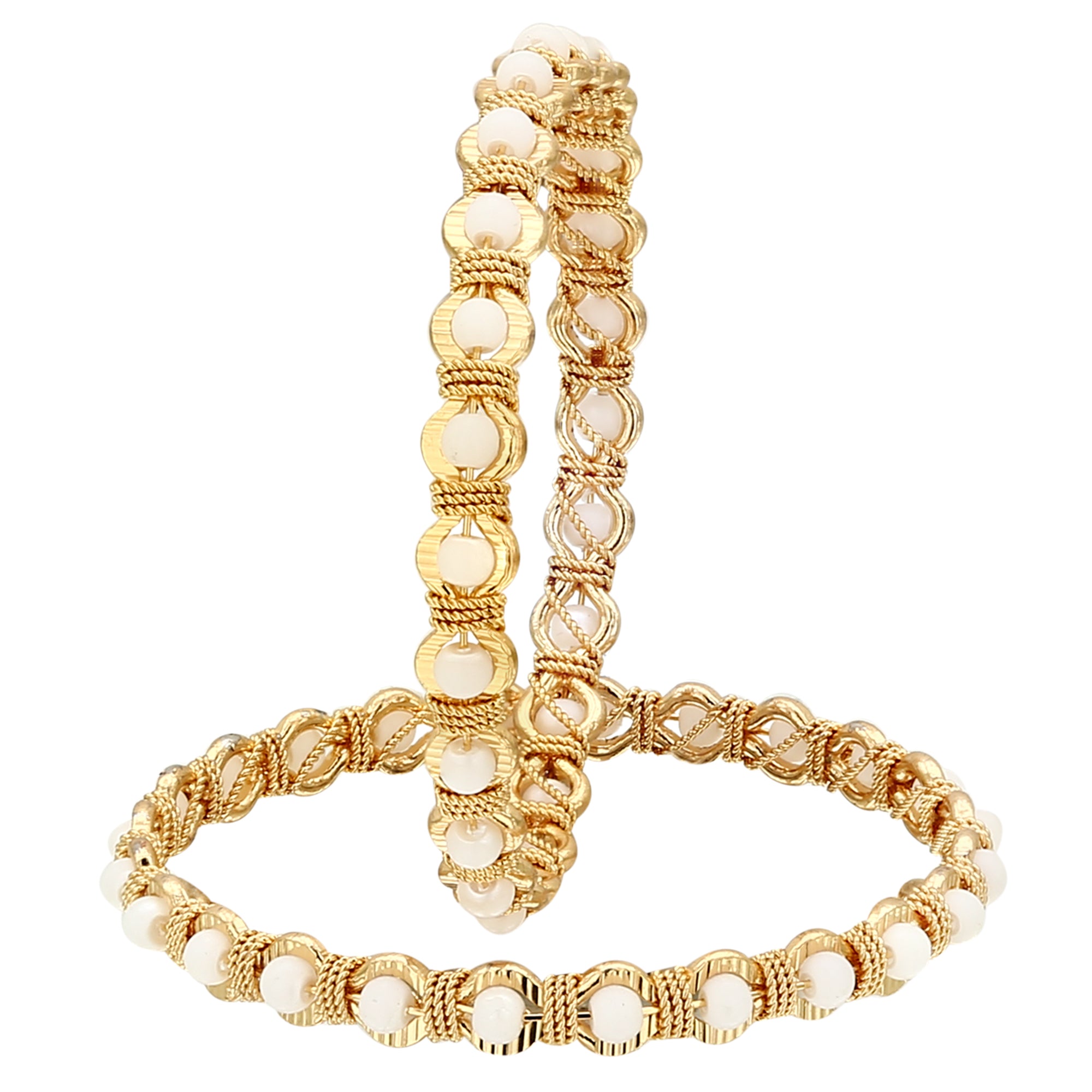 Latest Traditional Micro Gold Plated Pearl Bangles - Online Shopping