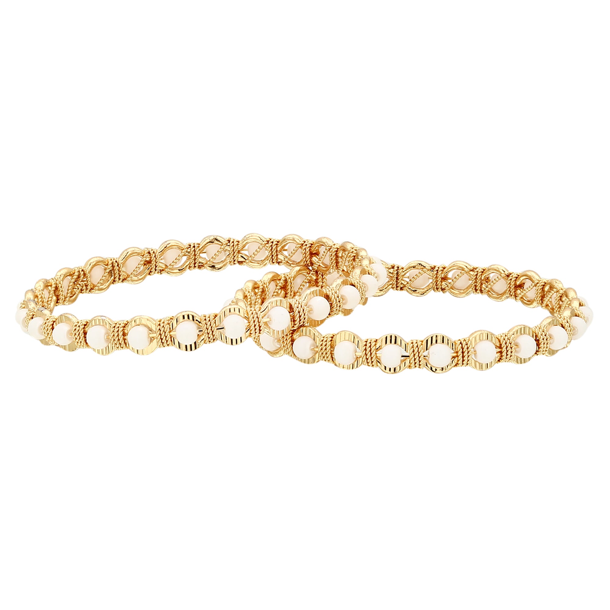 Latest Traditional Micro Gold Plated Pearl Beads Bangles - Online Shopping | Sasitrends - Sasitrends