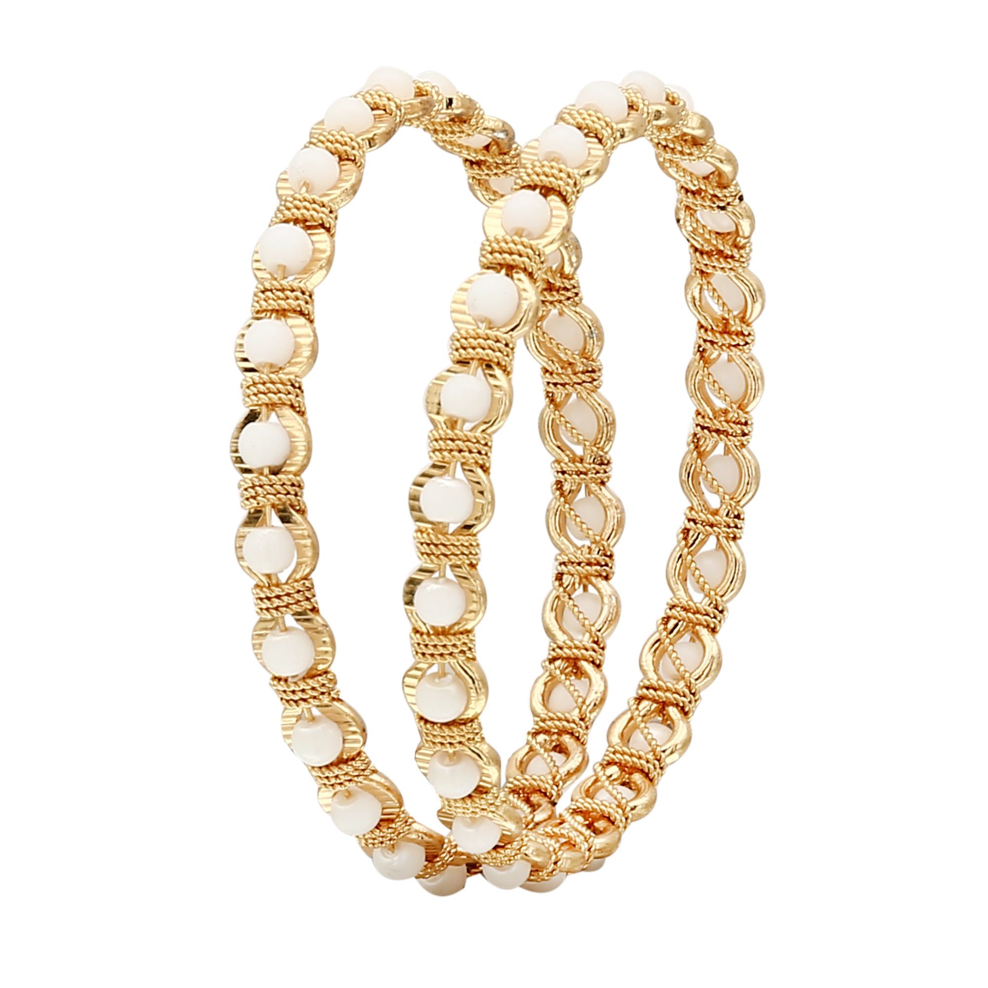 Latest Traditional Micro Gold Plated Pearl Beads Bangles - Online Shopping | Sasitrends - Sasitrends