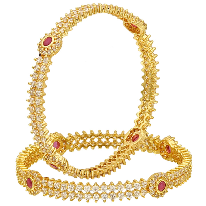 Micro Gold Plated AD Traditional Kada Bangles - Sasitrends