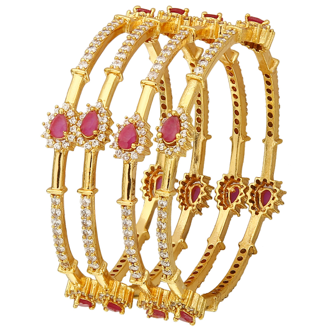 AD Stone Micro Gold Plated Bangles - Sasitrends - Sasitrends