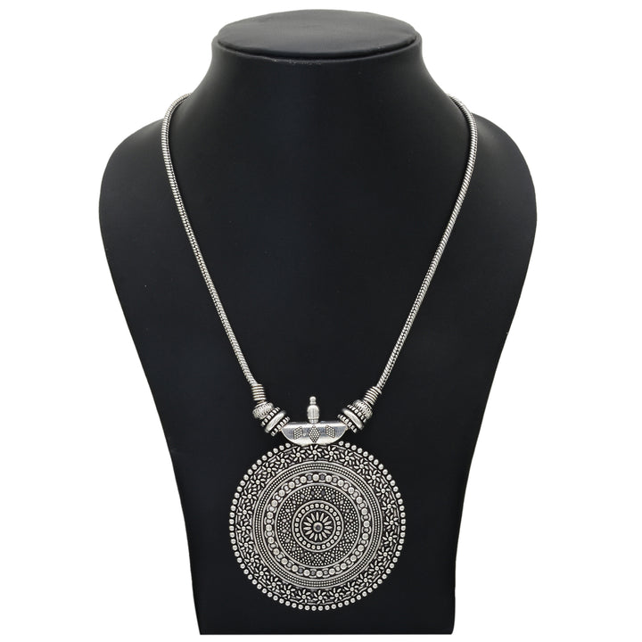 Oxidised Roopasi Chakra Pendant Chain Necklace - Sasitrends