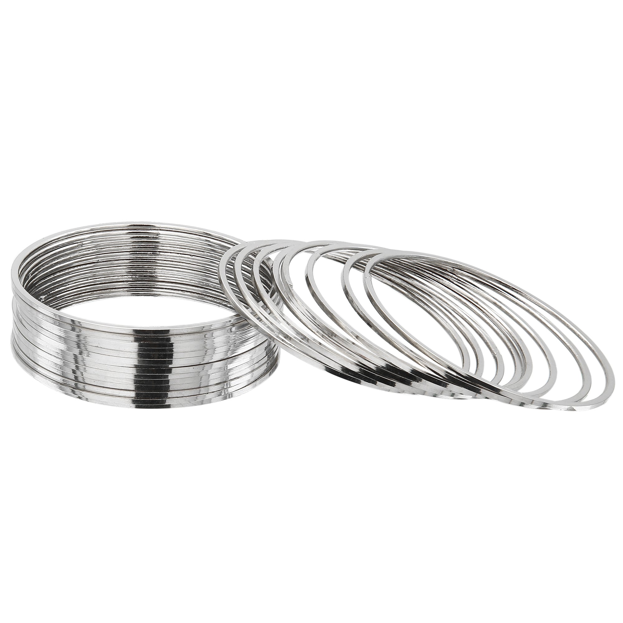 silver plain bangles