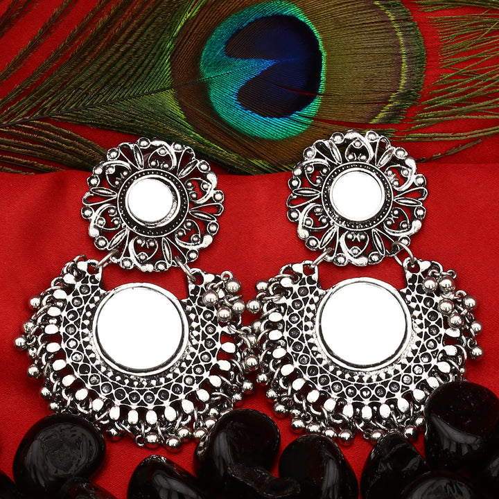 German Silver Glass Earrings