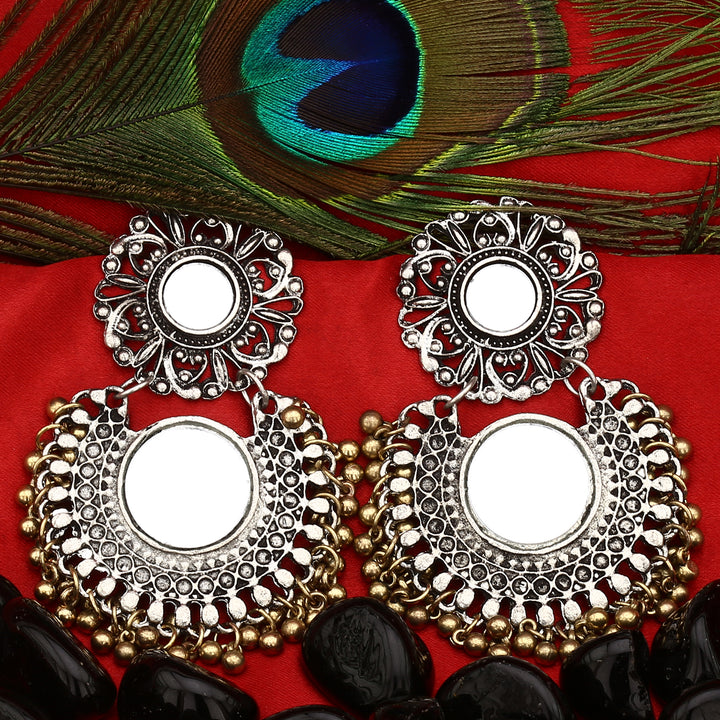 German Silver Glass Earrings