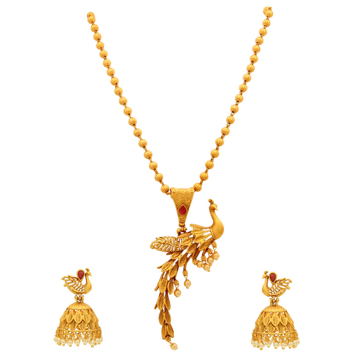 Sasitrends - Latest Micro Gold Plated Peacock Designer Jewellery Set