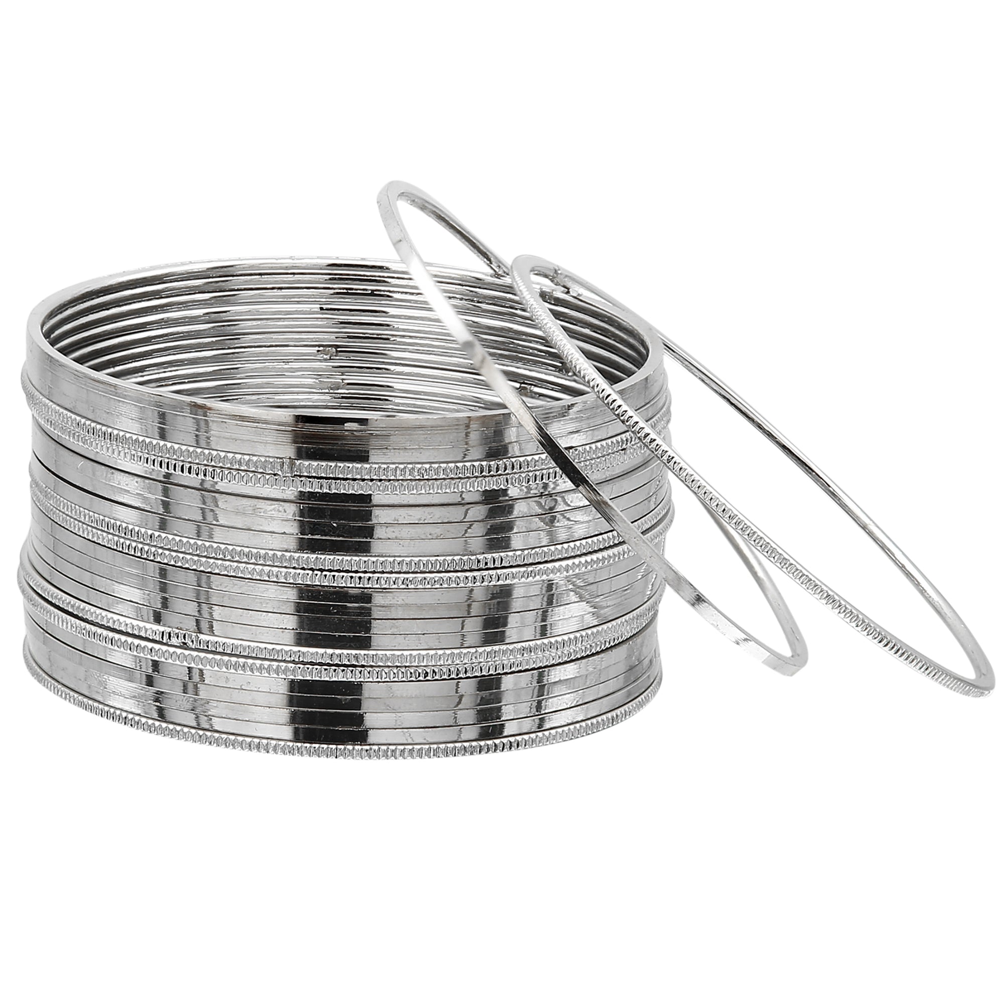  silver plated traditional bangles