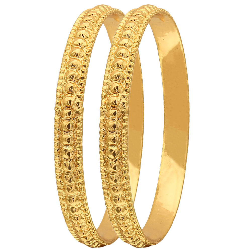 Shop Trendy Micro Gold Plated Brass Bangles Pair | Latest Collections