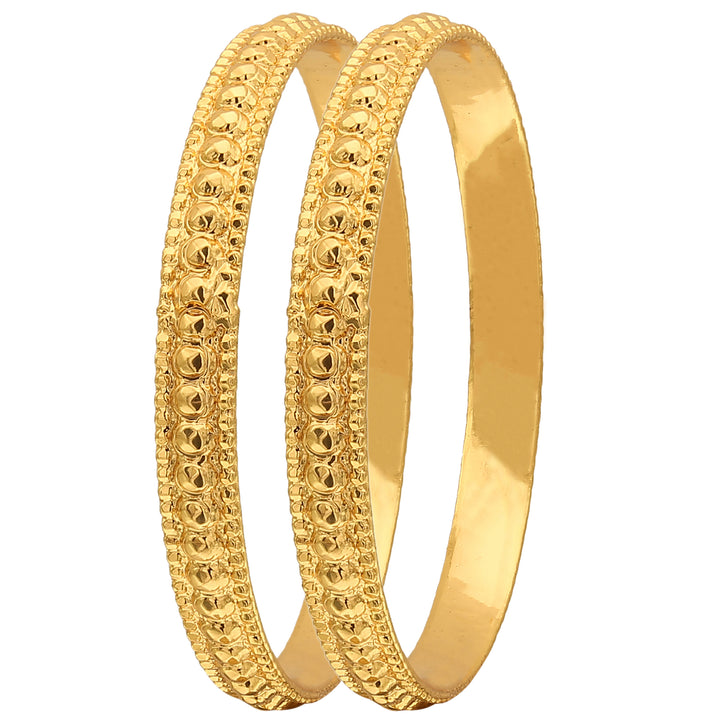 Shop Trendy Micro Gold Plated Brass Bangles Pair | Latest Collections